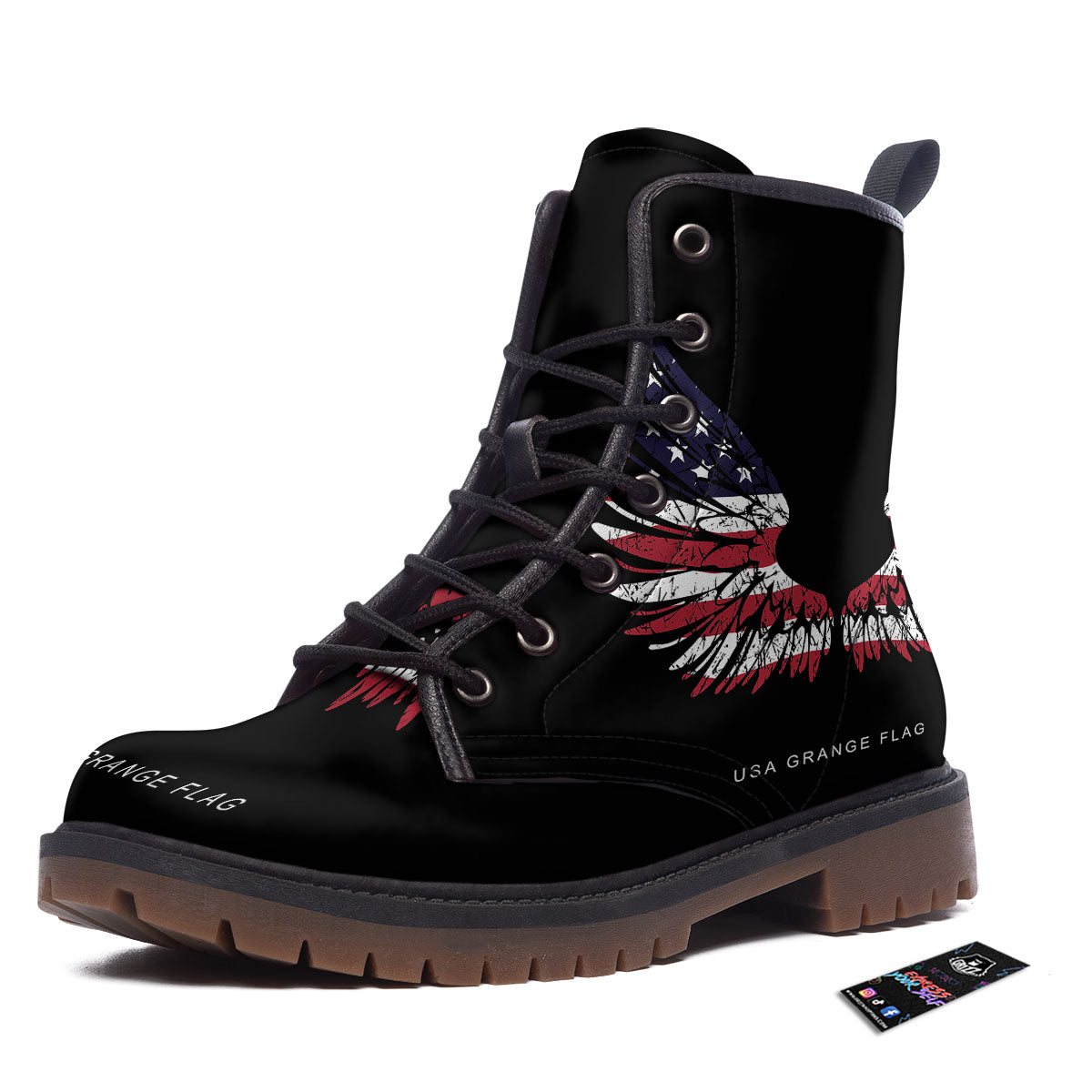 Wing Flag American Print Work Boots-grizzshop