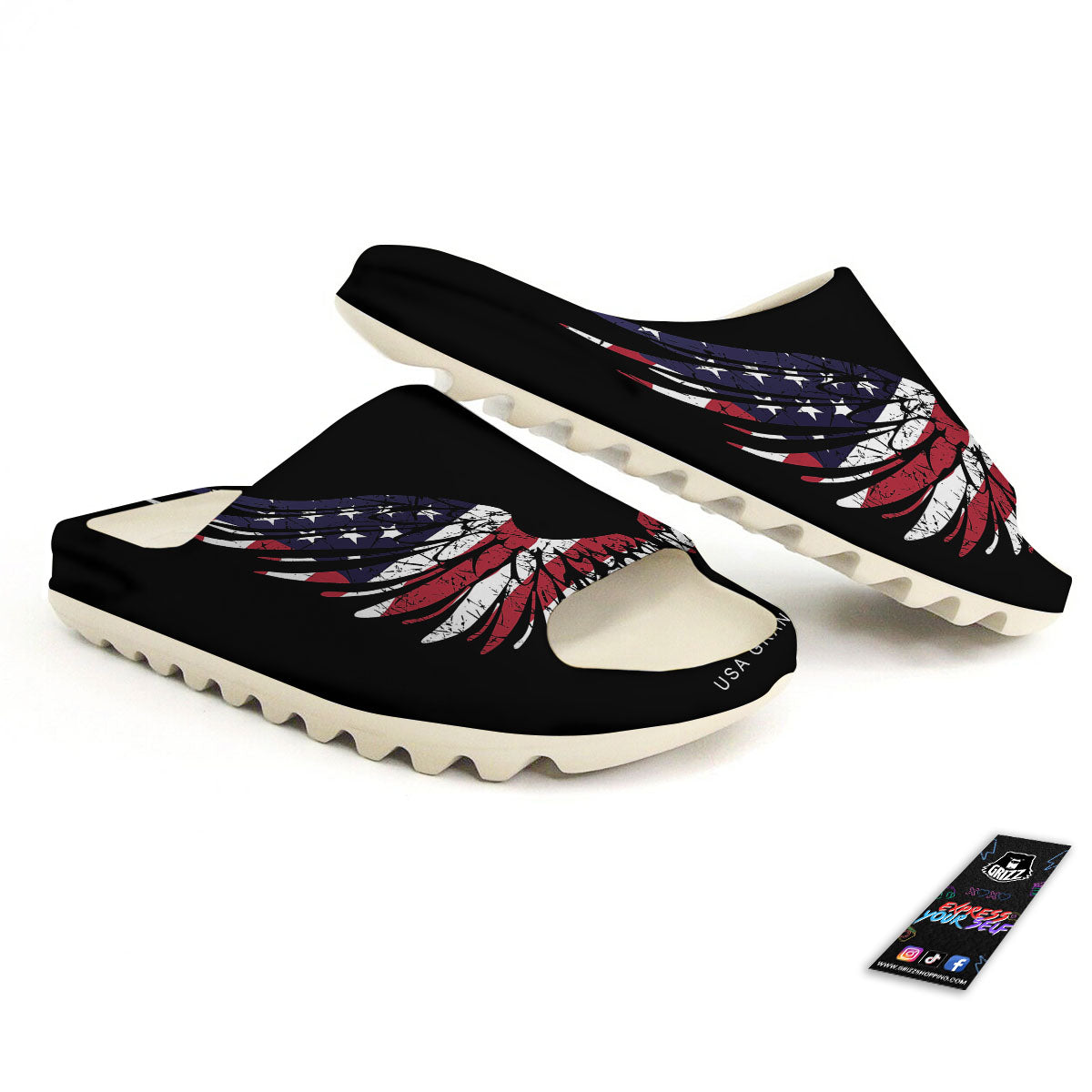 Wing Flag American Print Sandals-grizzshop