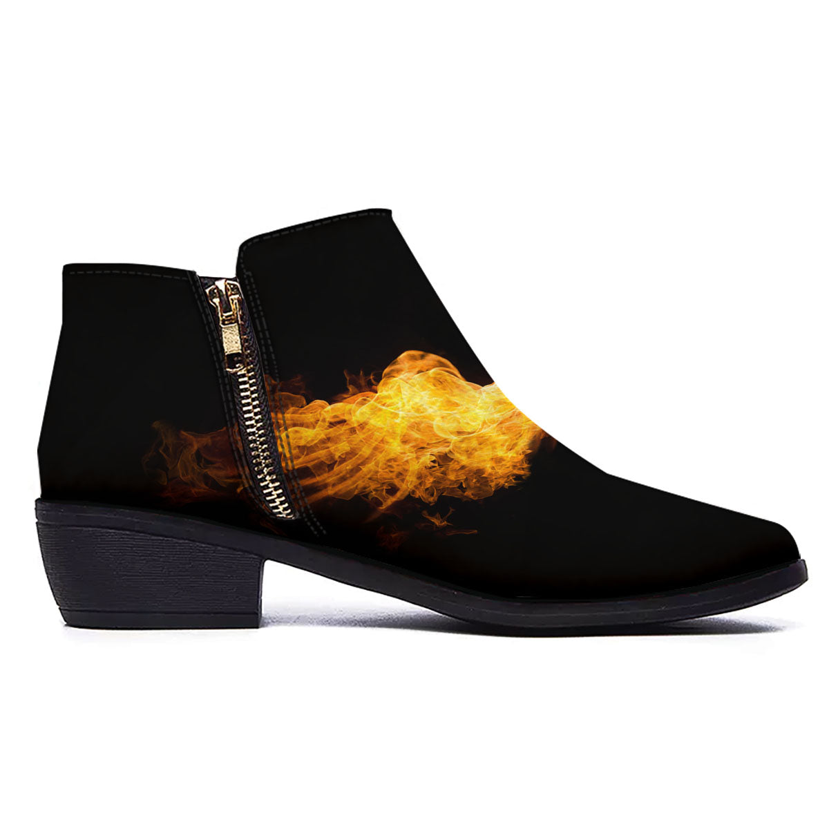 Wings Flame Print Ankle Boots-grizzshop