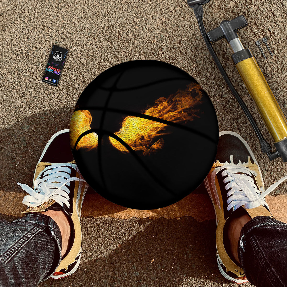 Wings Flame Print Basketball-grizzshop