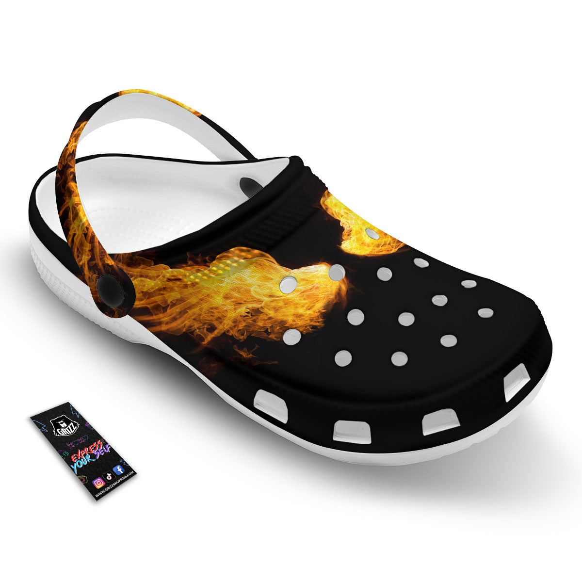 Wings Flame Print Clog-grizzshop