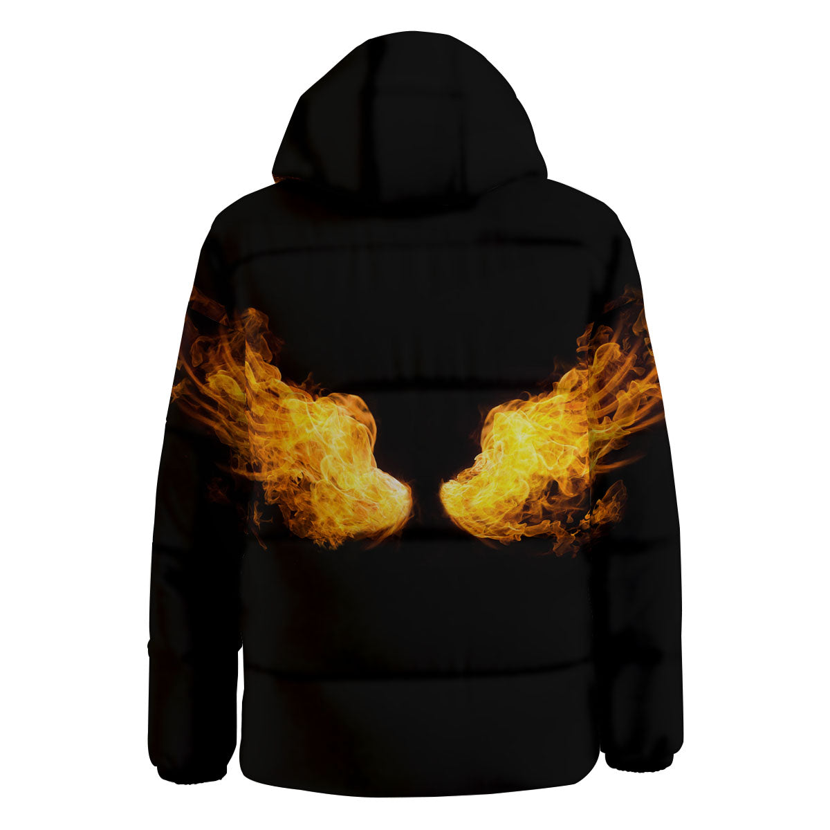 Wings Flame Print Down Jacket-grizzshop