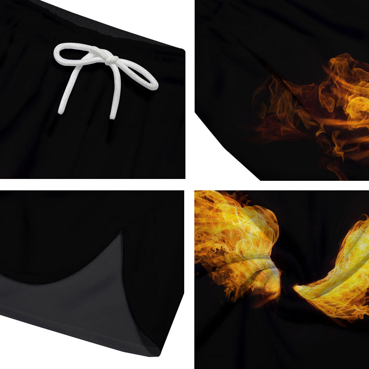 Wings Flame Print Men's Running Shorts-grizzshop