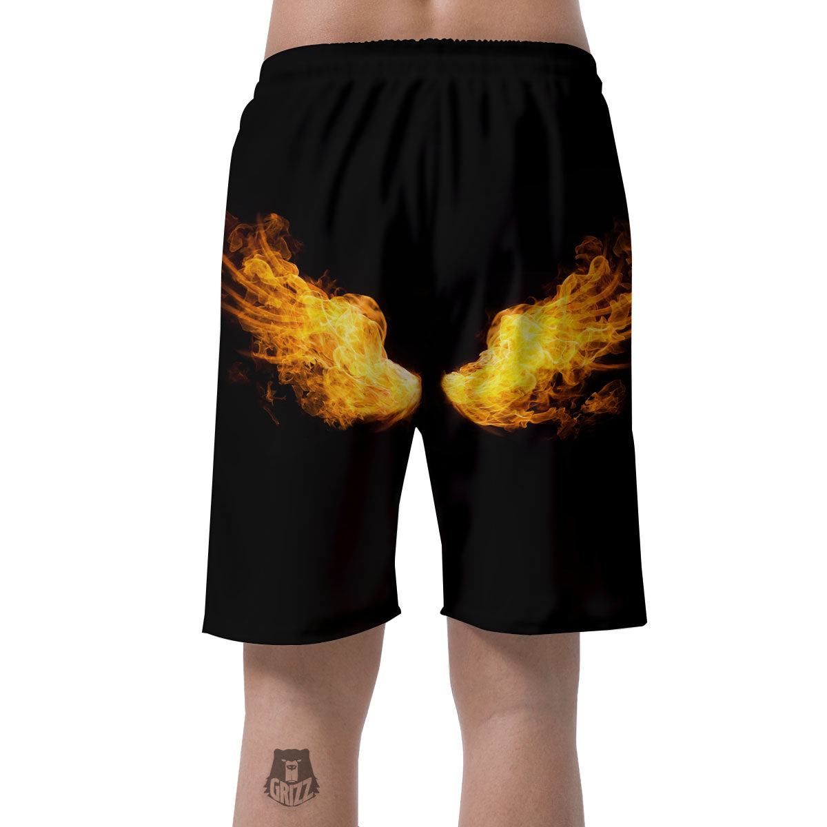 Wings Flame Print Men's Shorts-grizzshop