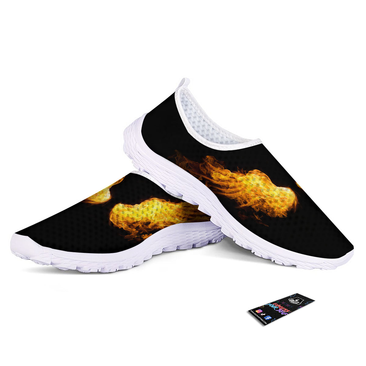 Wings Flame Print Nurse Shoes-grizzshop