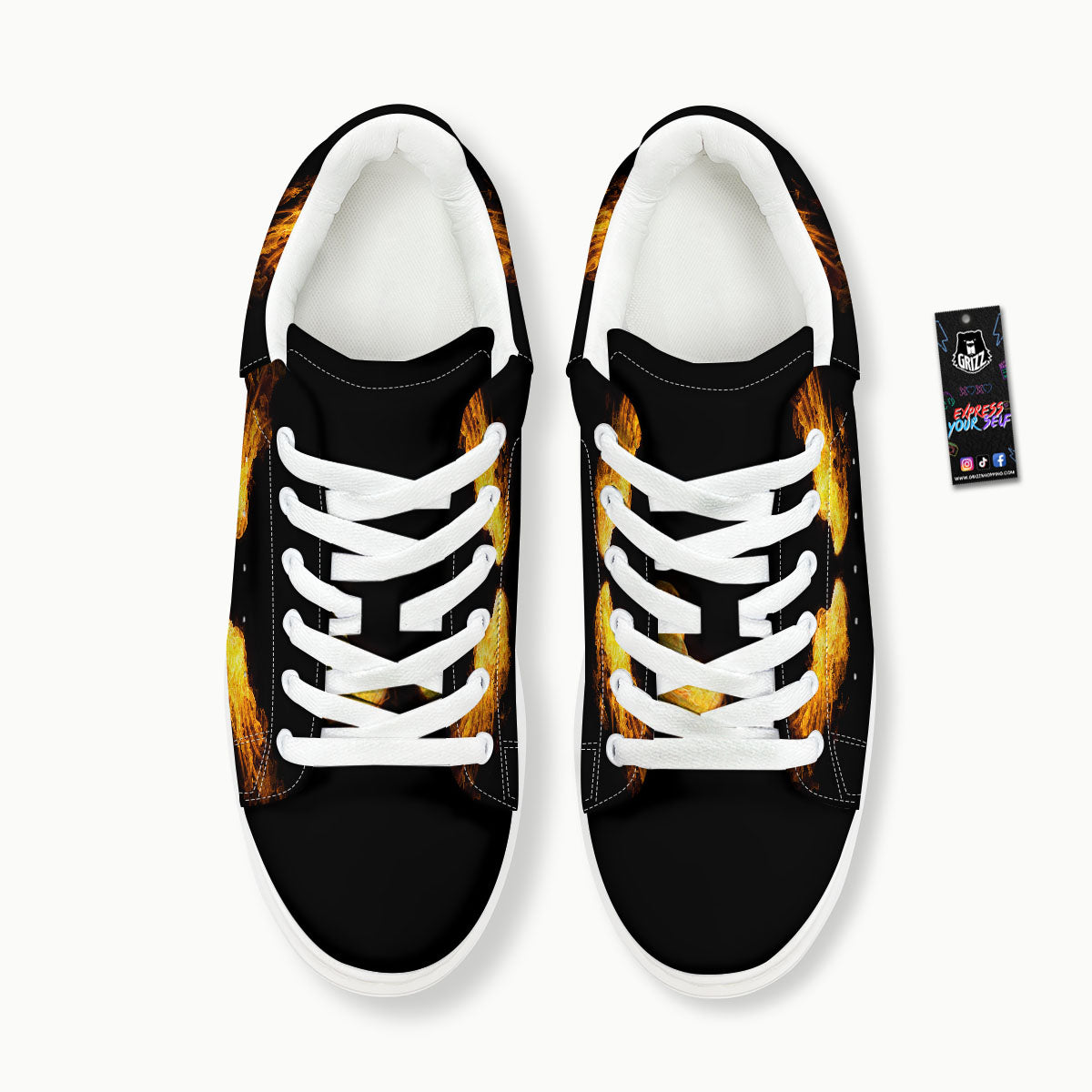 Wings Flame Print Platform Shoes-grizzshop