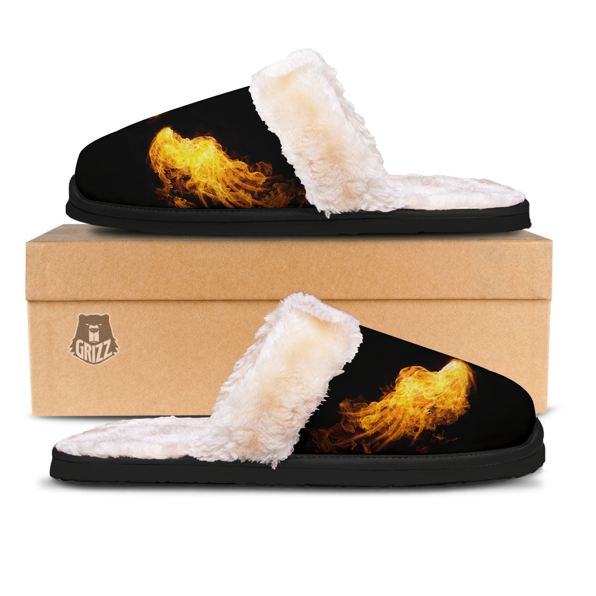 Wings Flame Print Slippers-grizzshop