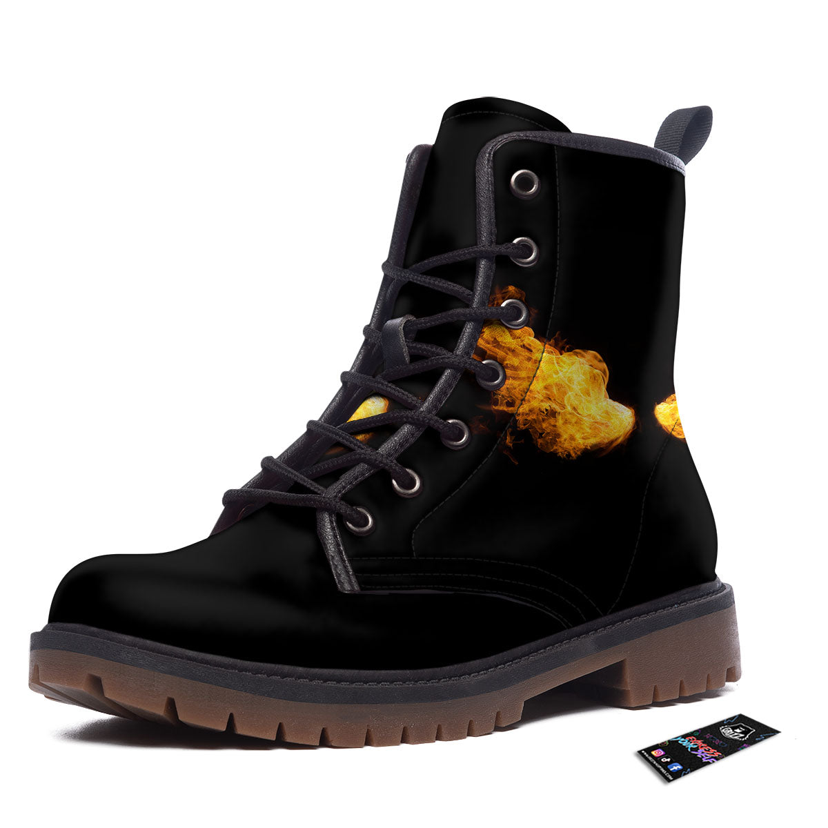 Wings Flame Print Work Boots-grizzshop