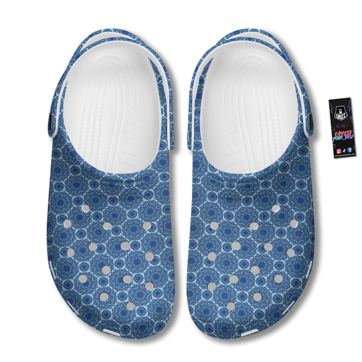 Winter Mandala Blue Print Clog-grizzshop