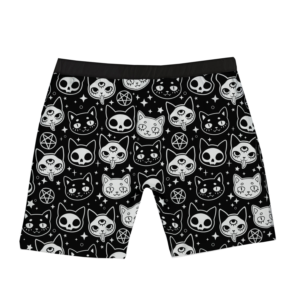 Witch And Ghost Black White Print Pattern Boxer Briefs-grizzshop