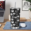 Witch And Ghost Black White Print Pattern Tumbler-grizzshop