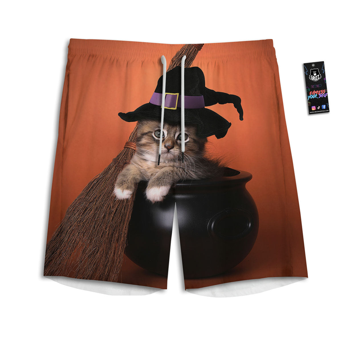 Wolf Monochrome Print Men's Athletic Shorts