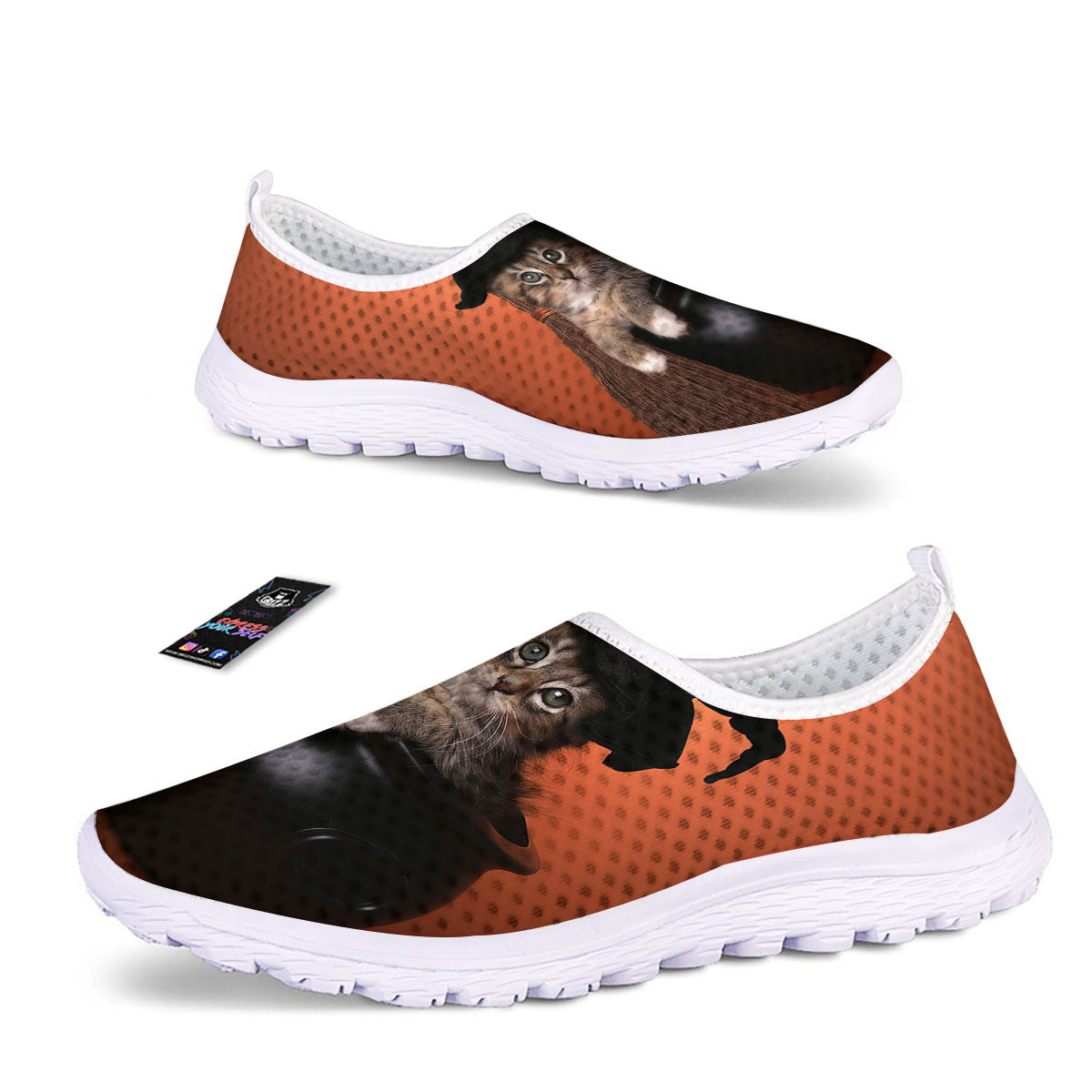 Witch Cat Halloween Cute Print Nurse Shoes-grizzshop