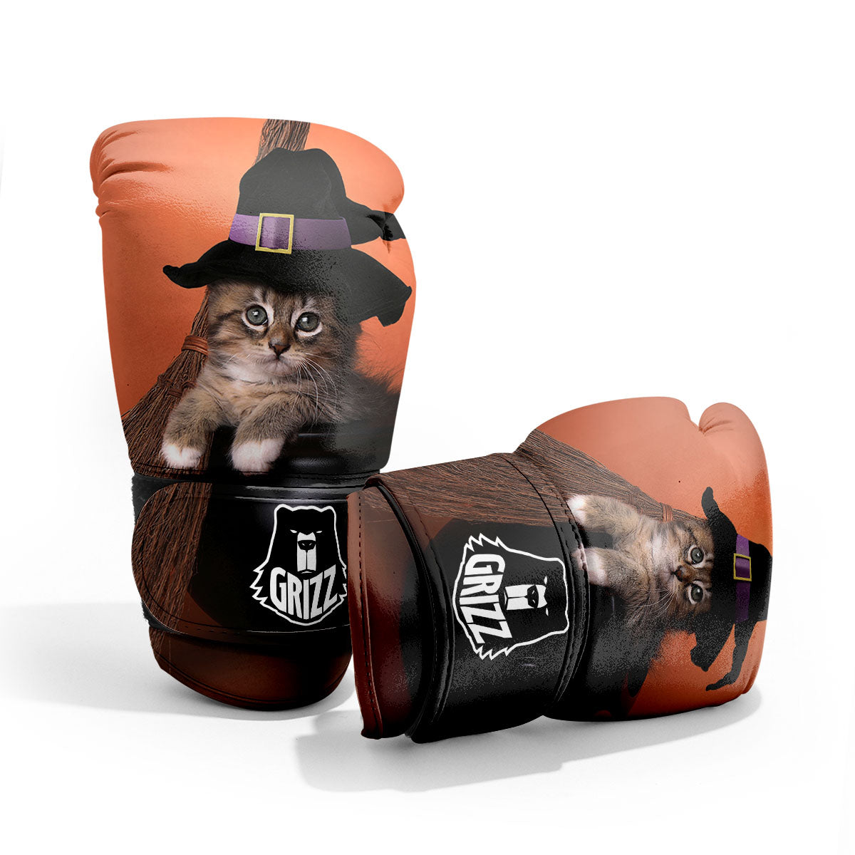 Witch Cat Halloween Cute Print Pro Boxing Glove