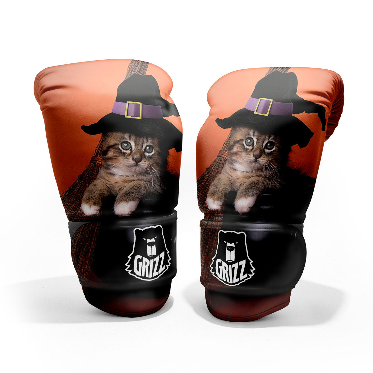Witch Cat Halloween Cute Print Pro Boxing Glove