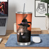 Witch Cat Halloween Cute Print Tumbler-grizzshop