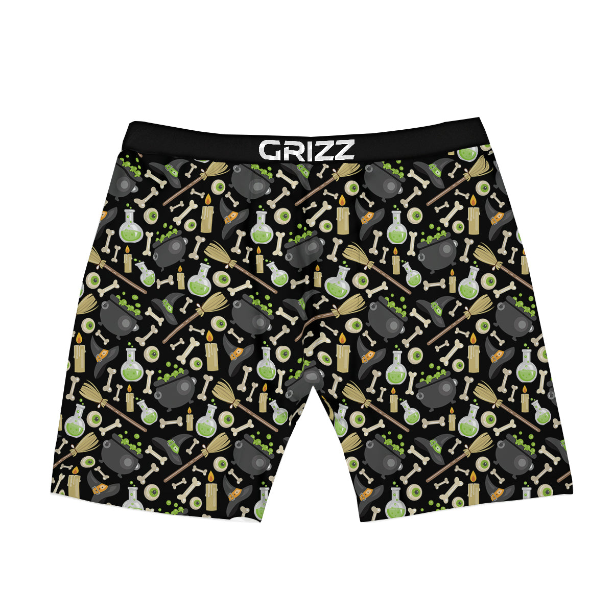 Witch Cauldron Green Print Pattern Boxer Briefs-grizzshop