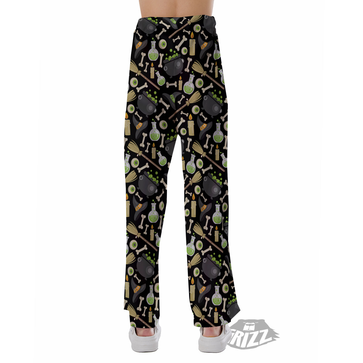 Witch Cauldron Green Print Pattern Pajama Pants-grizzshop