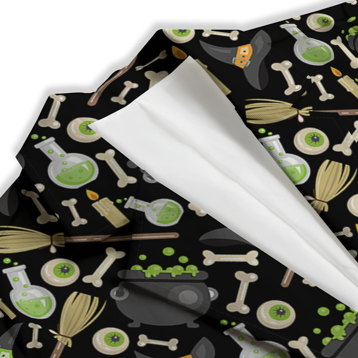 Witch Cauldron Green Print Pattern Women's Blazer-grizzshop