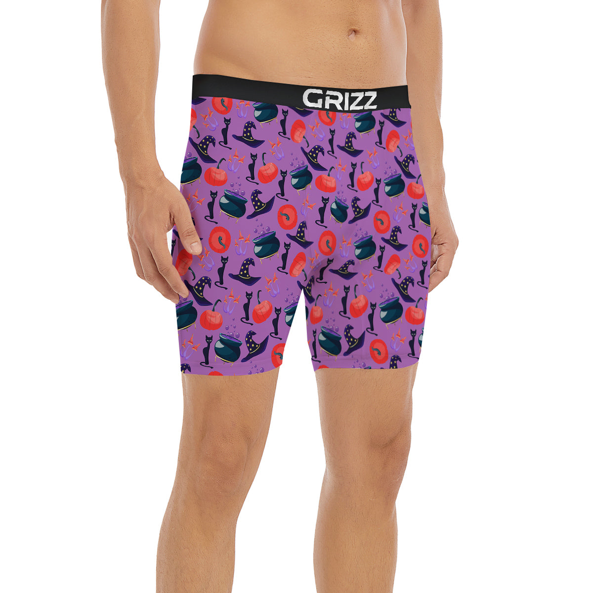 Witch Cauldron Halloween Print Pattern Boxer Briefs-grizzshop
