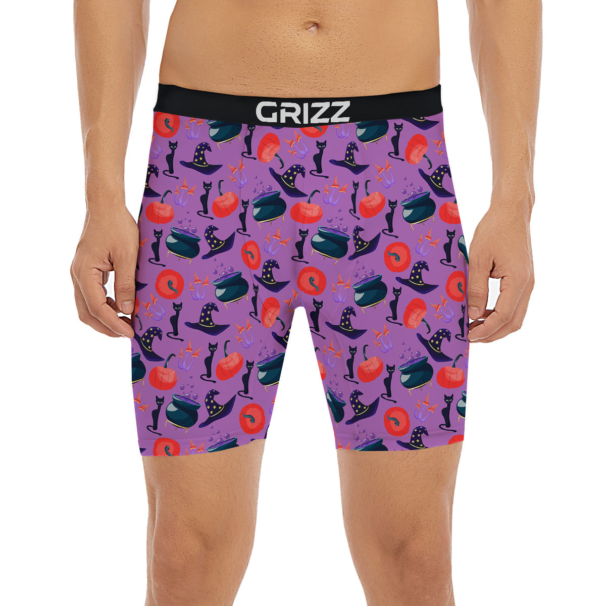 Witch Cauldron Halloween Print Pattern Boxer Briefs-grizzshop
