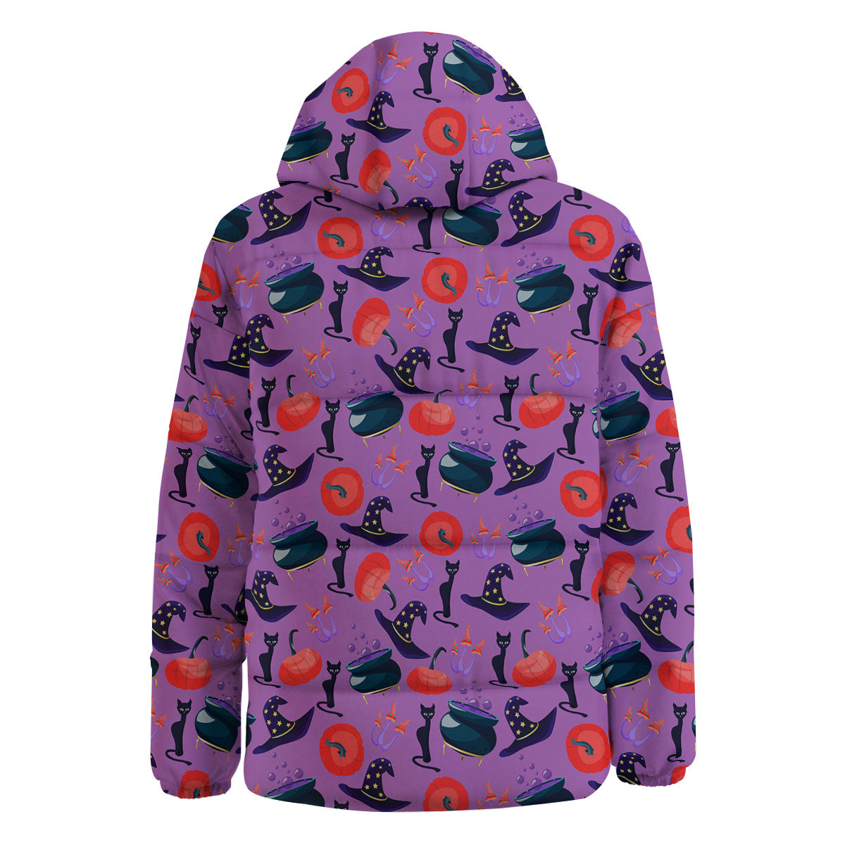 Witch Cauldron Halloween Print Pattern Down Jacket-grizzshop