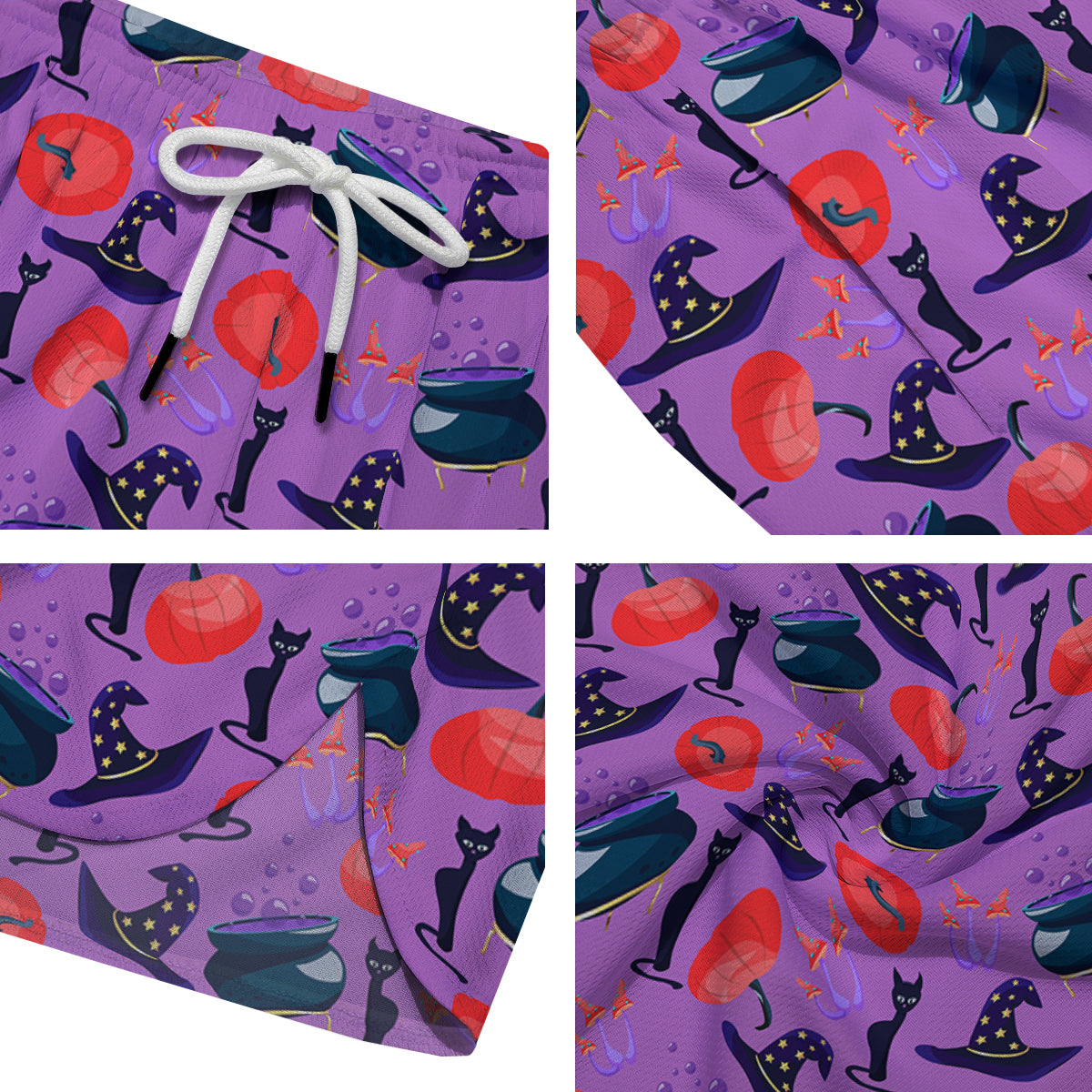 Witch Cauldron Halloween Print Pattern Men's Running Shorts-grizzshop