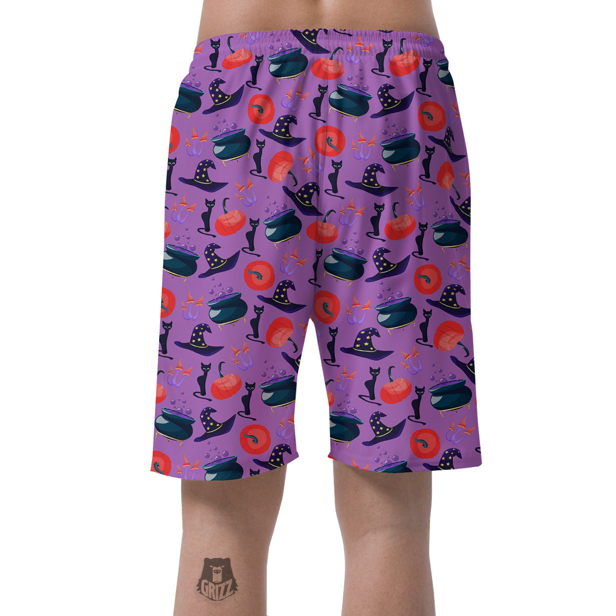 Witch Cauldron Halloween Print Pattern Men's Shorts-grizzshop