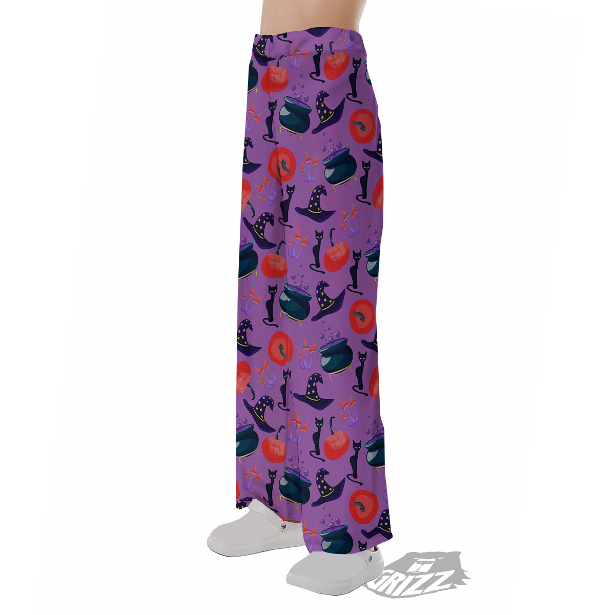 Witch Cauldron Halloween Print Pattern Pajama Pants-grizzshop