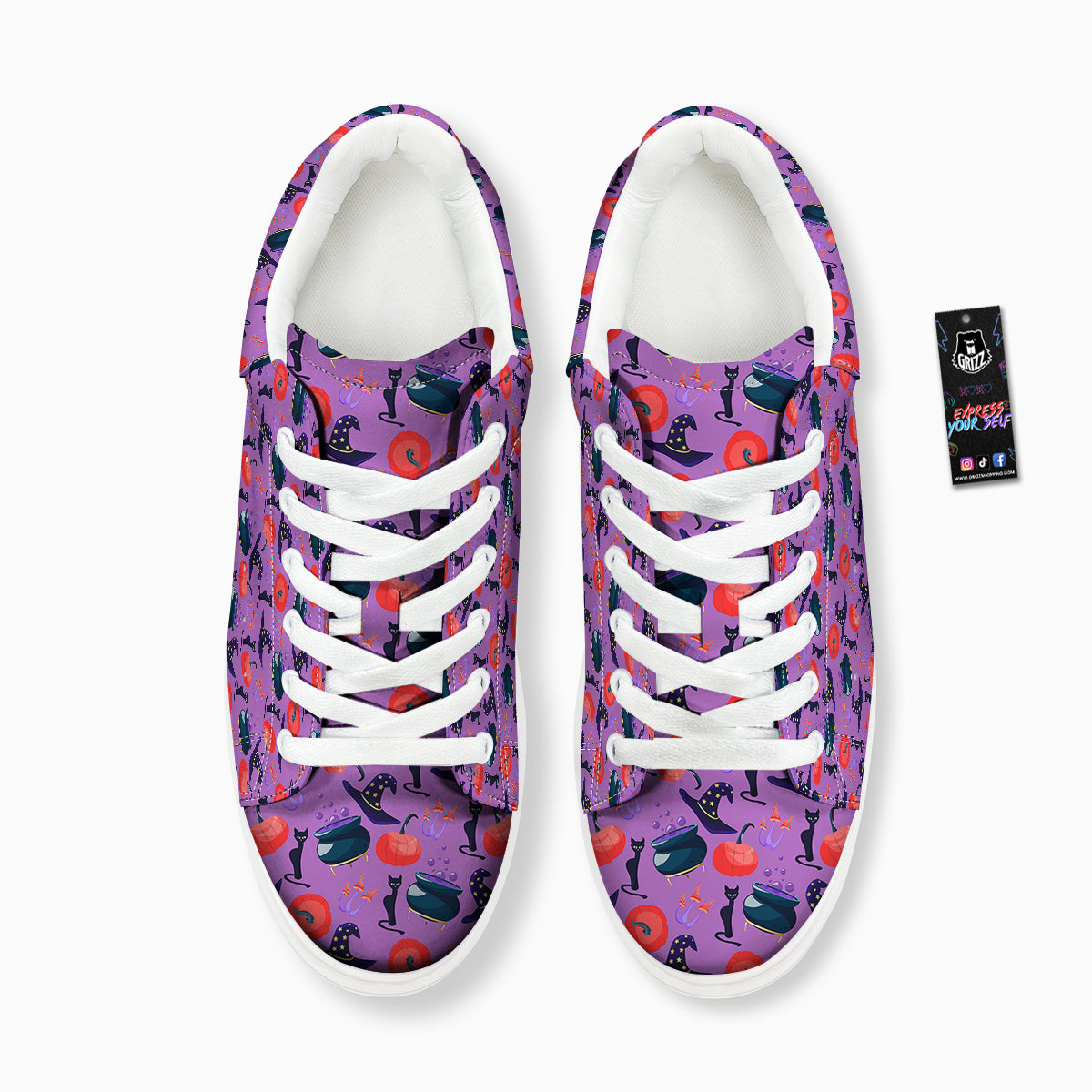 Witch Cauldron Halloween Print Pattern Platform Shoes-grizzshop