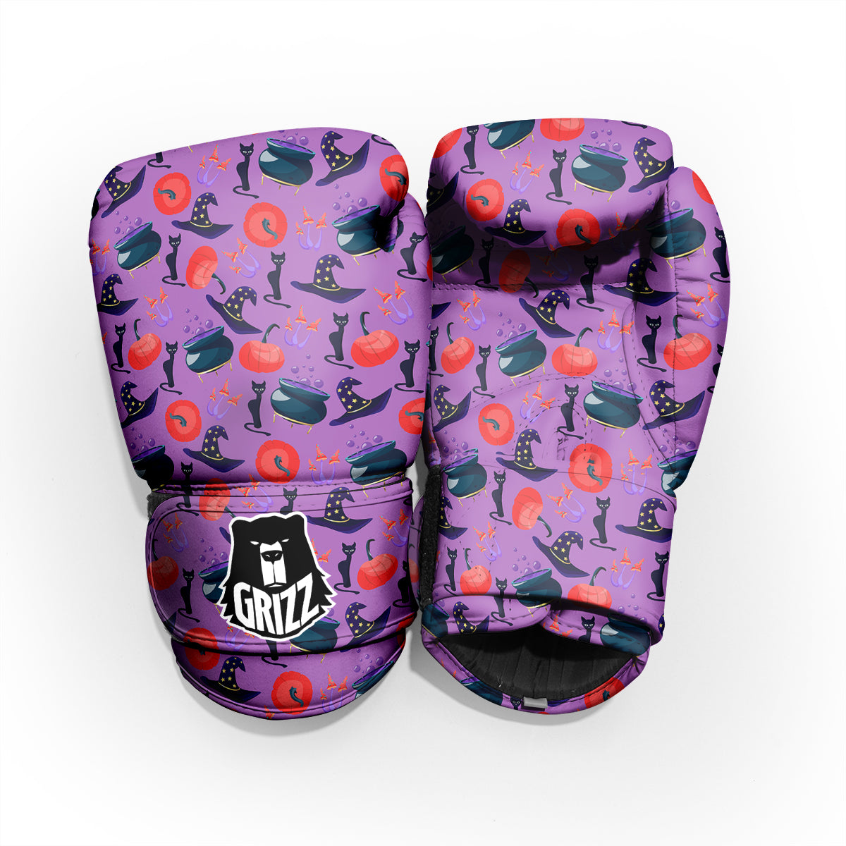 Witch Cauldron Halloween Print Pattern Pro Boxing Glove
