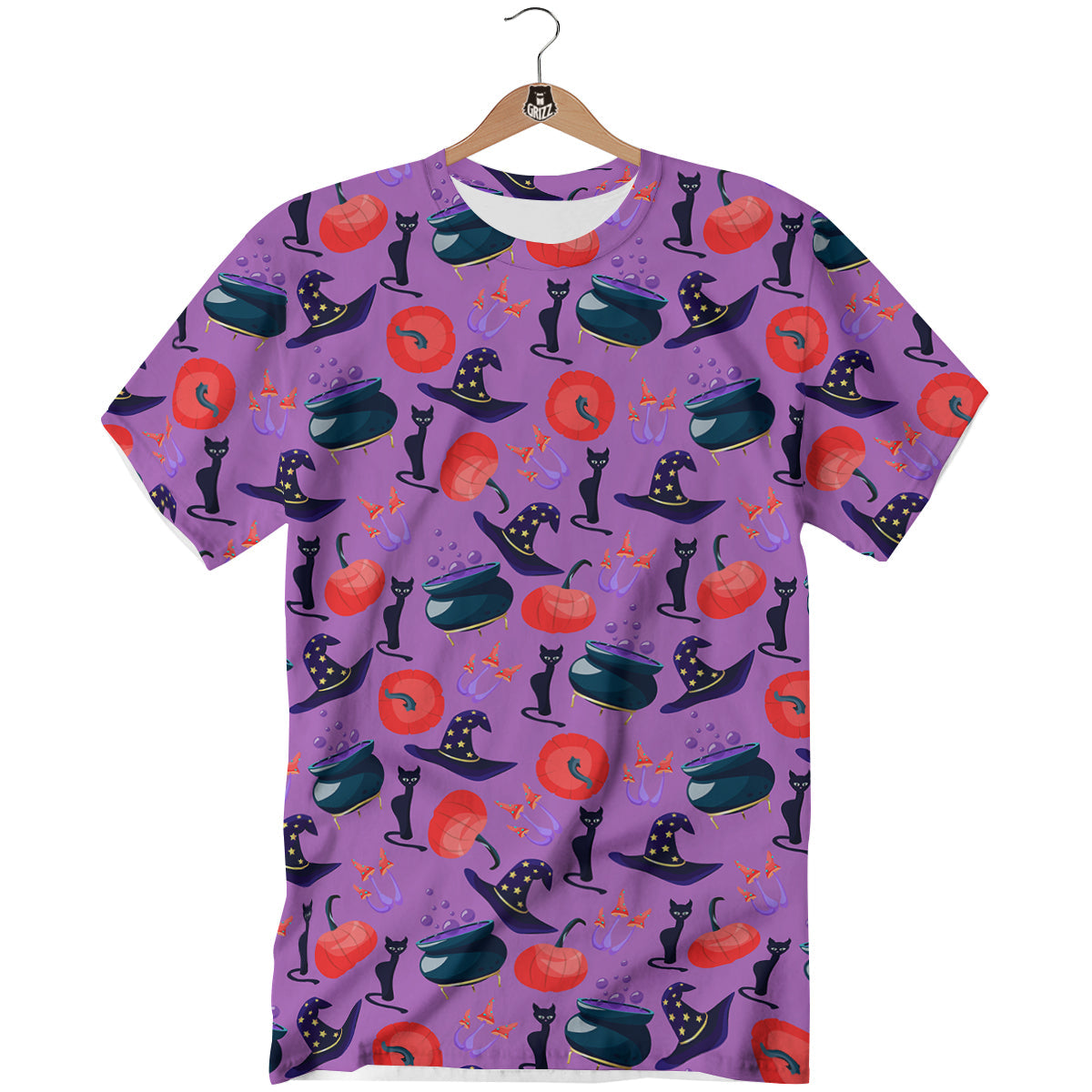 Witch Cauldron Halloween Print Pattern T-Shirt-grizzshop