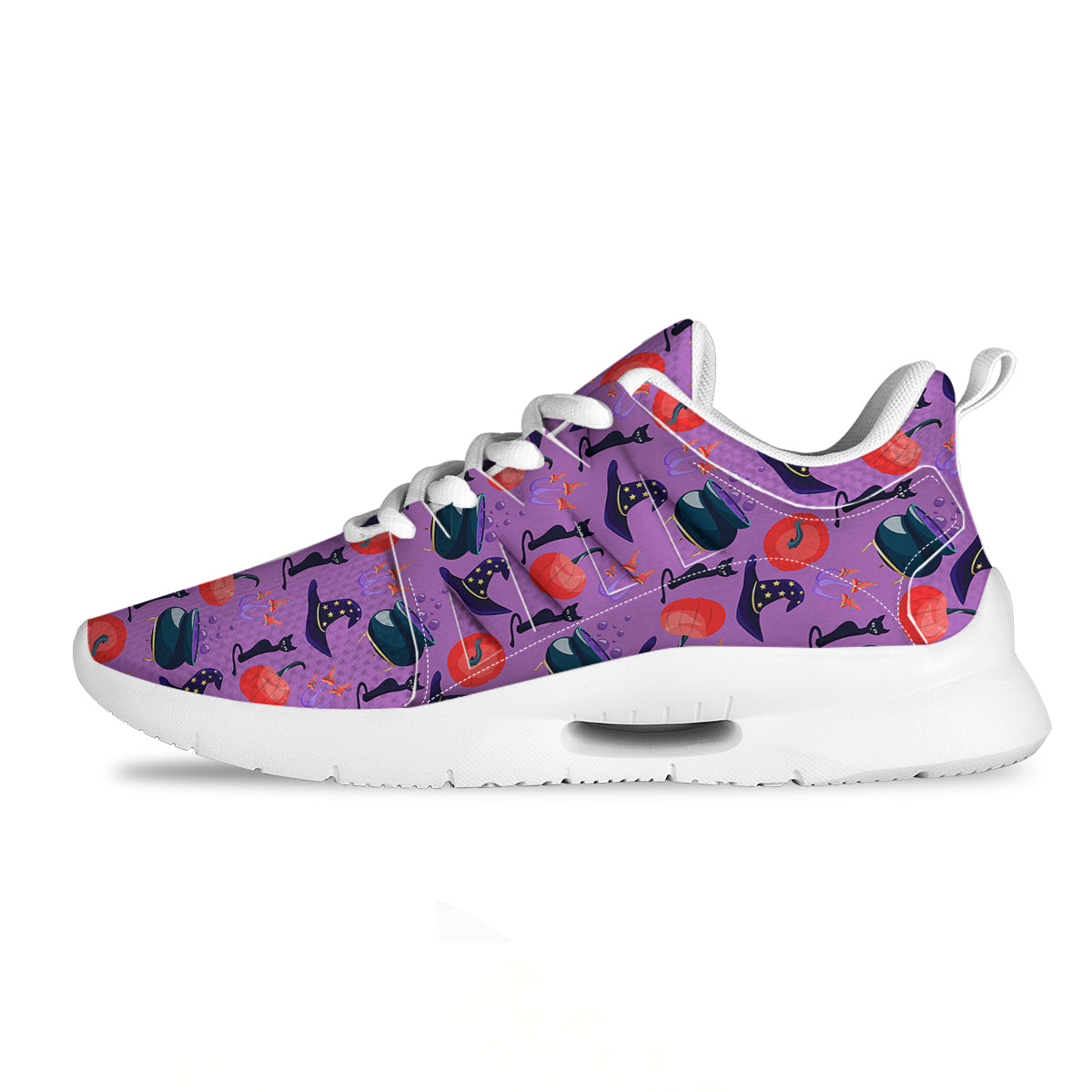 Witch Cauldron Halloween Print Pattern Tennis Shoes-grizzshop