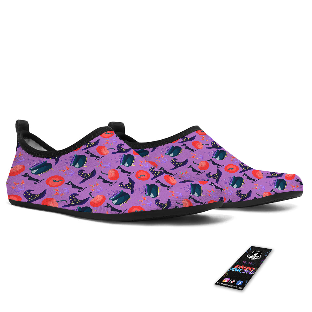 Witch Cauldron Halloween Print Pattern Water Shoes-grizzshop
