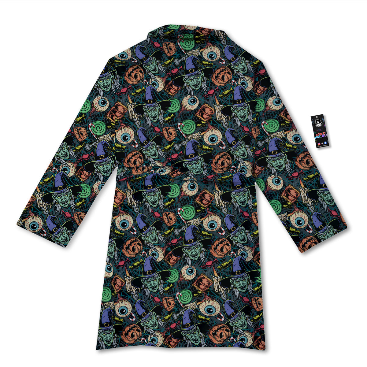 Witch Halloween Elements Print Pattern Bathrobe-grizzshop