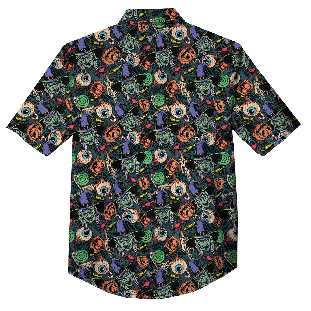 Witch Halloween Elements Print Pattern Button Up Shirt-grizzshop