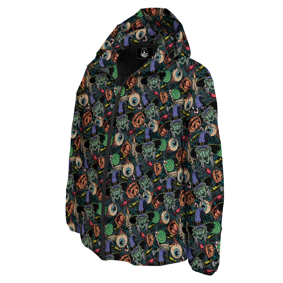 Witch Halloween Elements Print Pattern Down Jacket-grizzshop