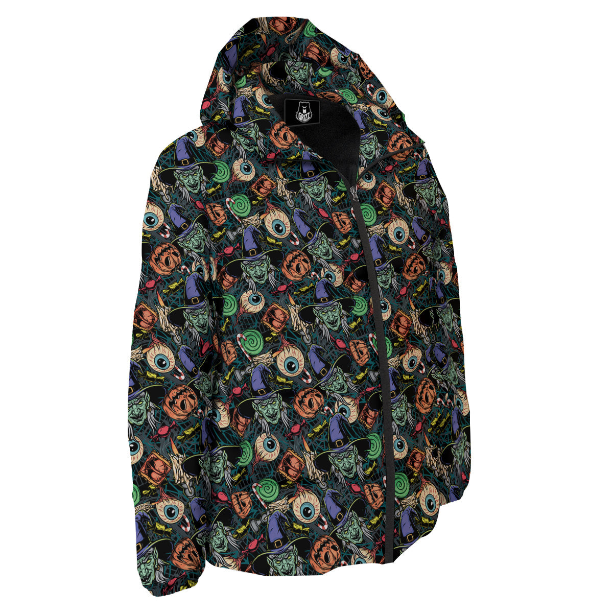 Witch Halloween Elements Print Pattern Down Jacket-grizzshop