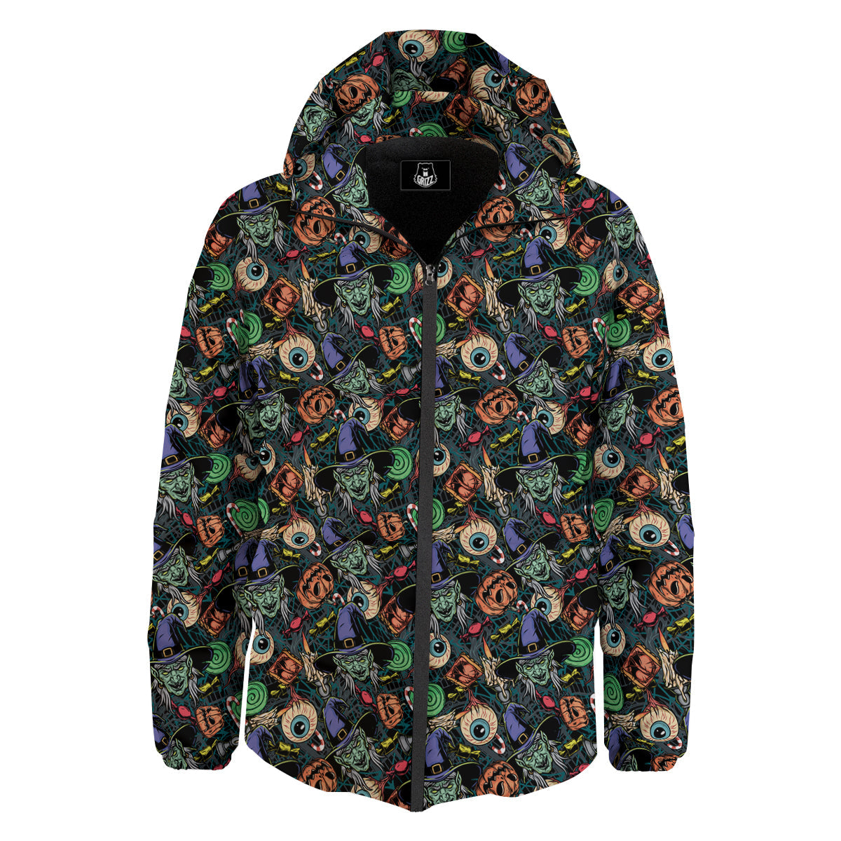 Witch Halloween Elements Print Pattern Down Jacket-grizzshop