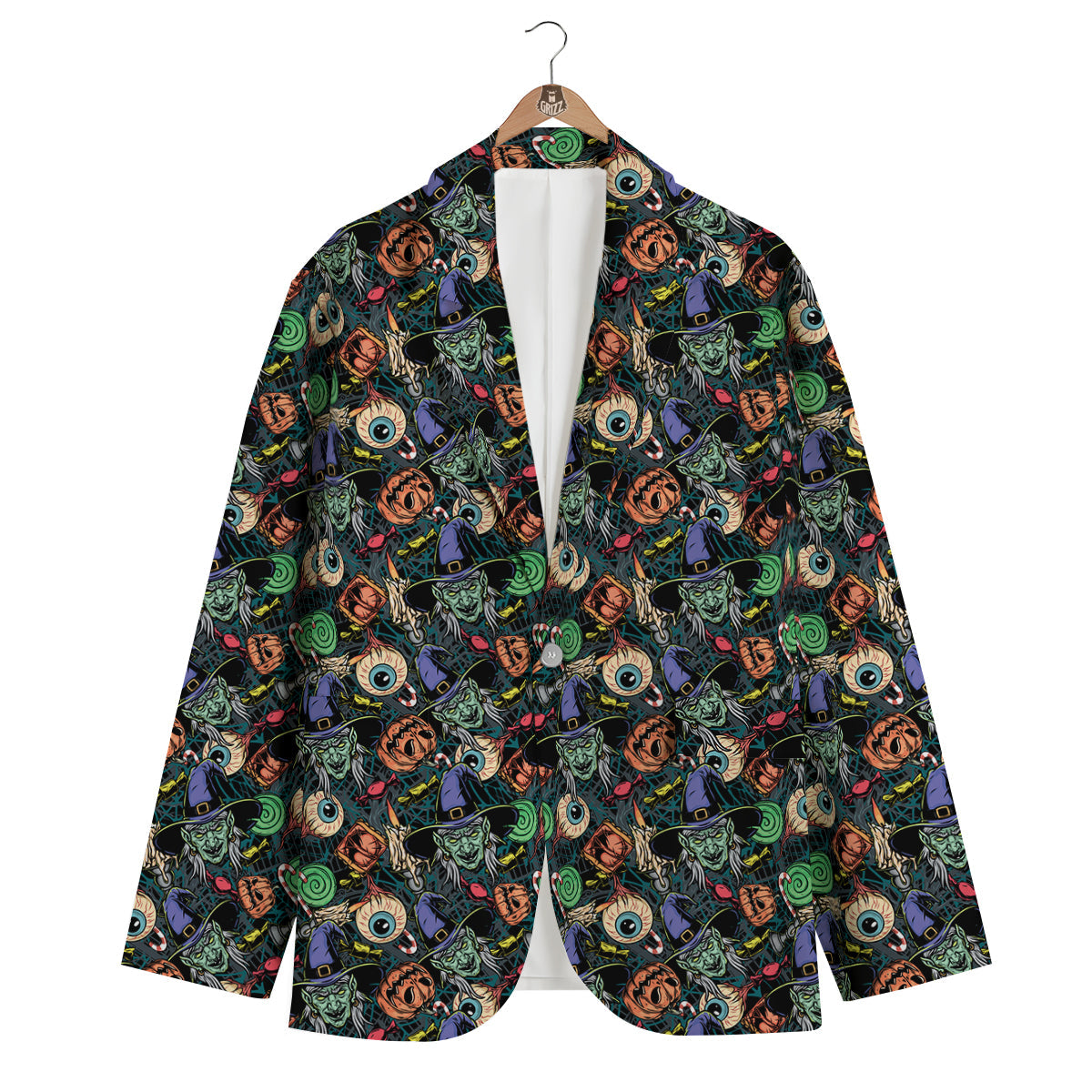 Witch Halloween Elements Print Pattern Men's Blazer-grizzshop