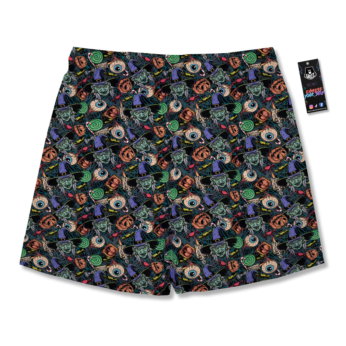 Witch Halloween Elements Print Pattern Men's Running Shorts-grizzshop