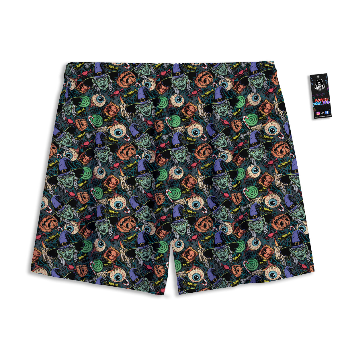 X-Ray Elephant Skeleton Print Pattern Mesh Shorts