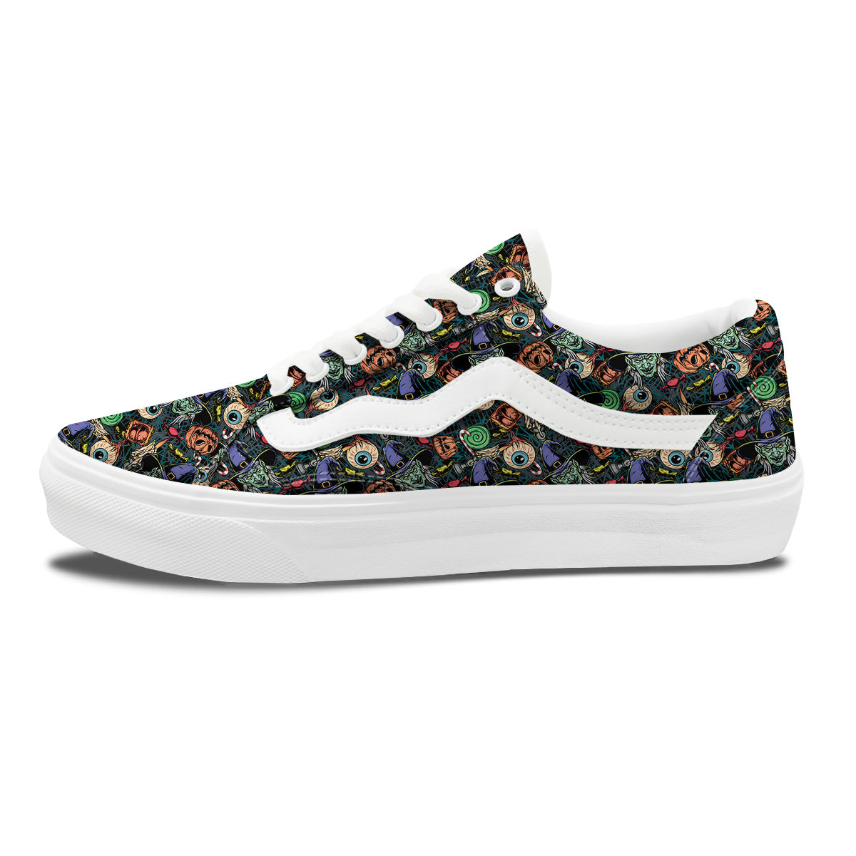 Witch Halloween Elements Print Pattern Skate Shoes-grizzshop