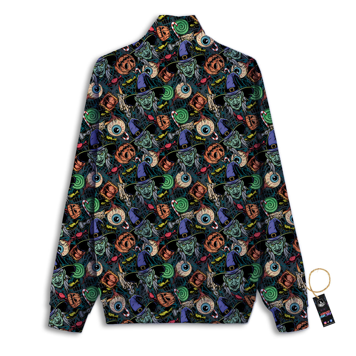 Witch Halloween Elements Print Pattern Track Jacket-grizzshop