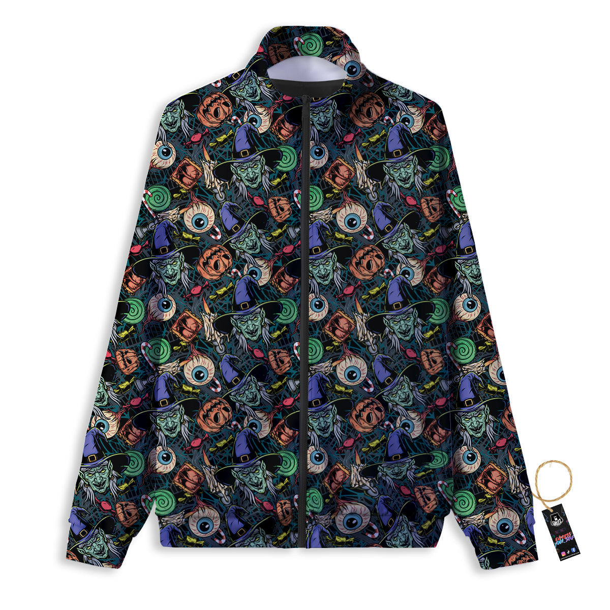 Witch Halloween Elements Print Pattern Track Jacket-grizzshop