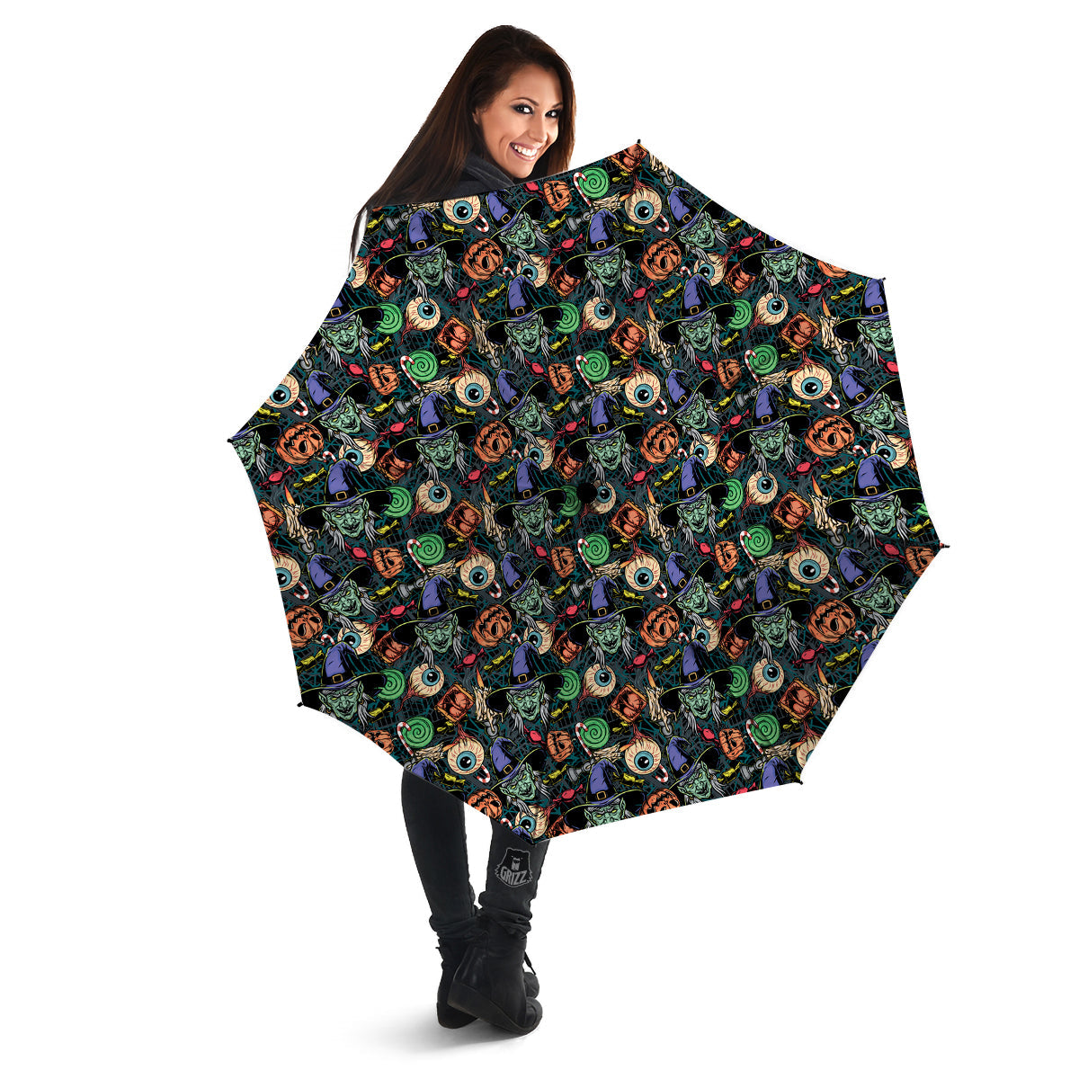 Witch Halloween Elements Print Pattern Umbrella-grizzshop