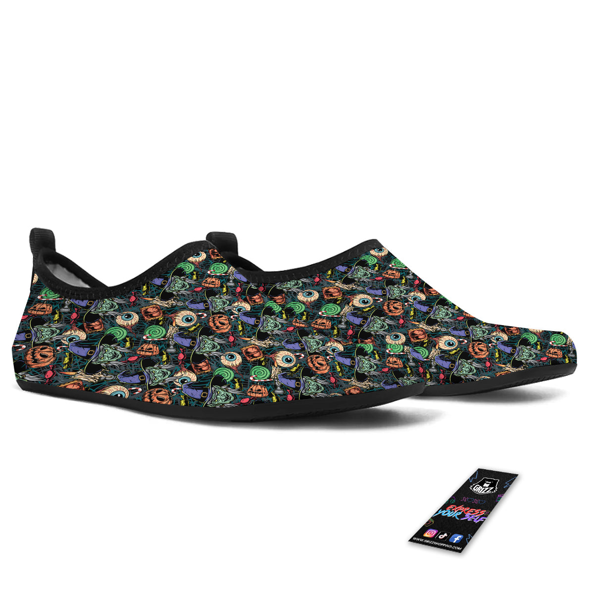 Witch Halloween Elements Print Pattern Water Shoes-grizzshop
