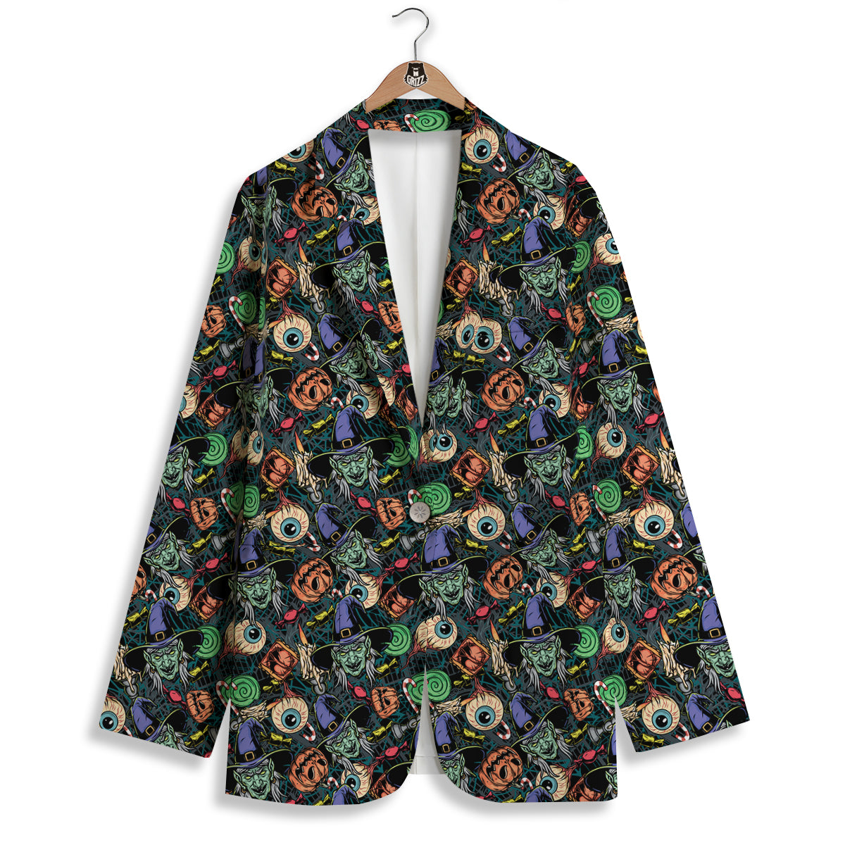 Witch Halloween Elements Print Pattern Women's Blazer-grizzshop