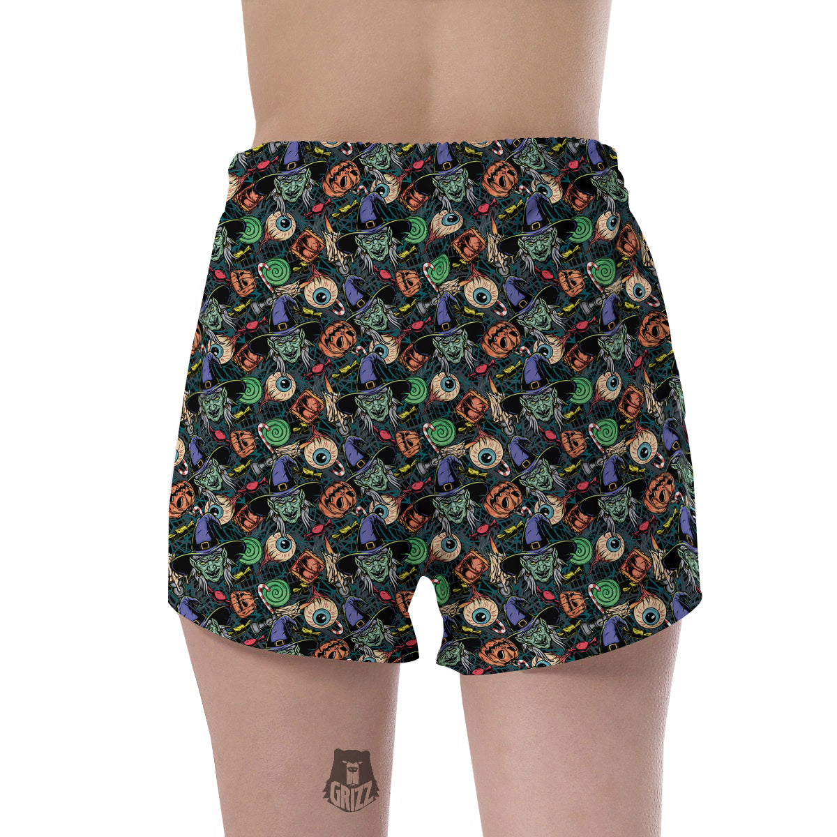 Witch Halloween Elements Print Pattern Women's Shorts-grizzshop