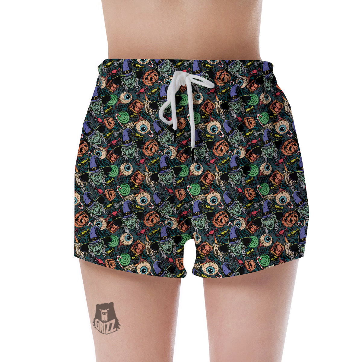 Witch Halloween Elements Print Pattern Women's Shorts-grizzshop